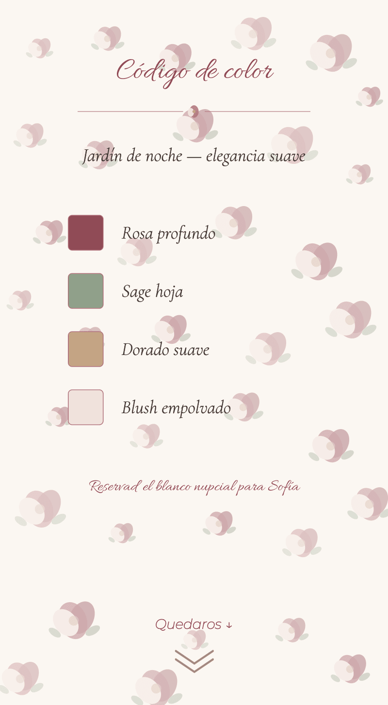 Boda — Rosaleda — Código de color