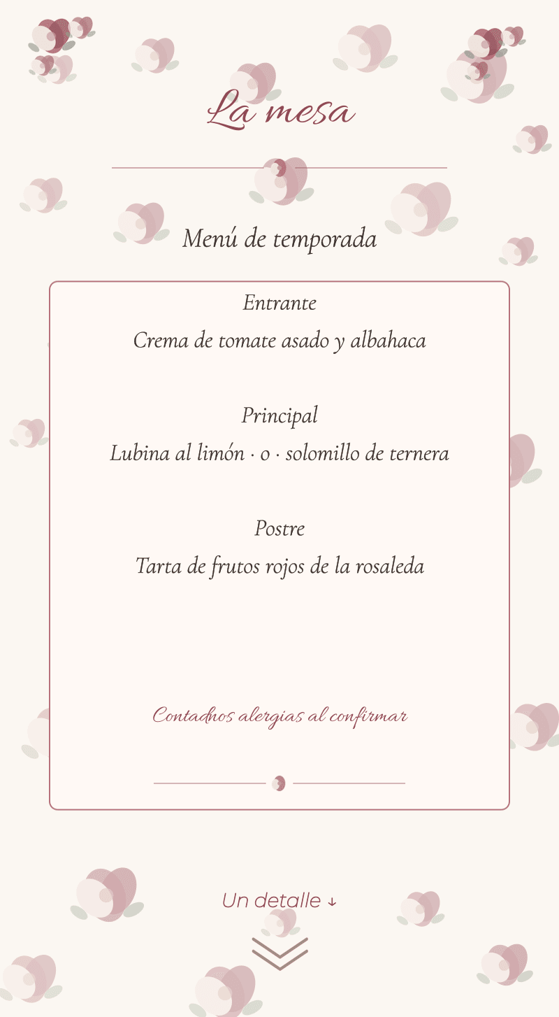 Boda — Rosaleda — La mesa
