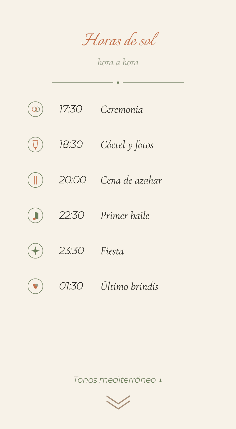 Boda — Azahar — Horas de sol