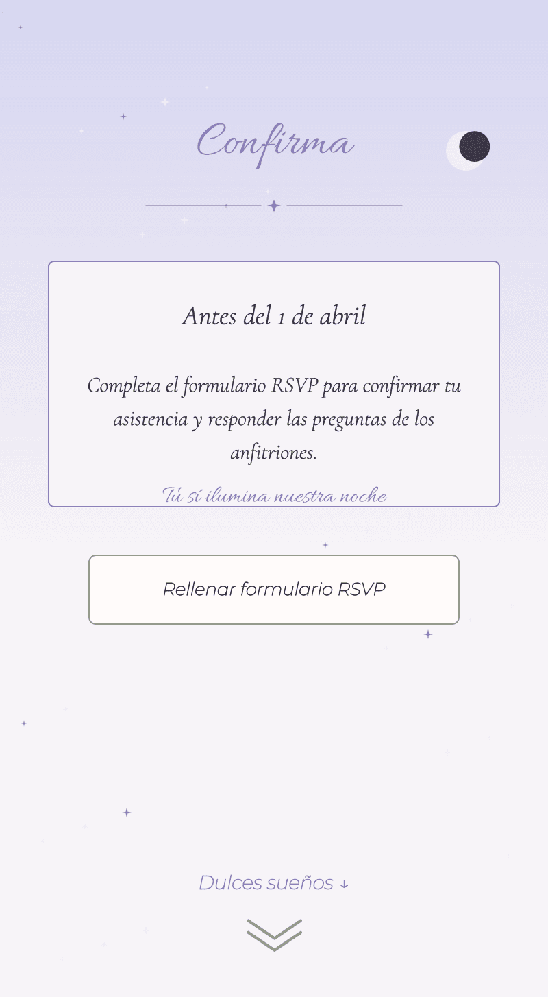 Baby Shower — Luna de Miel — Confirma