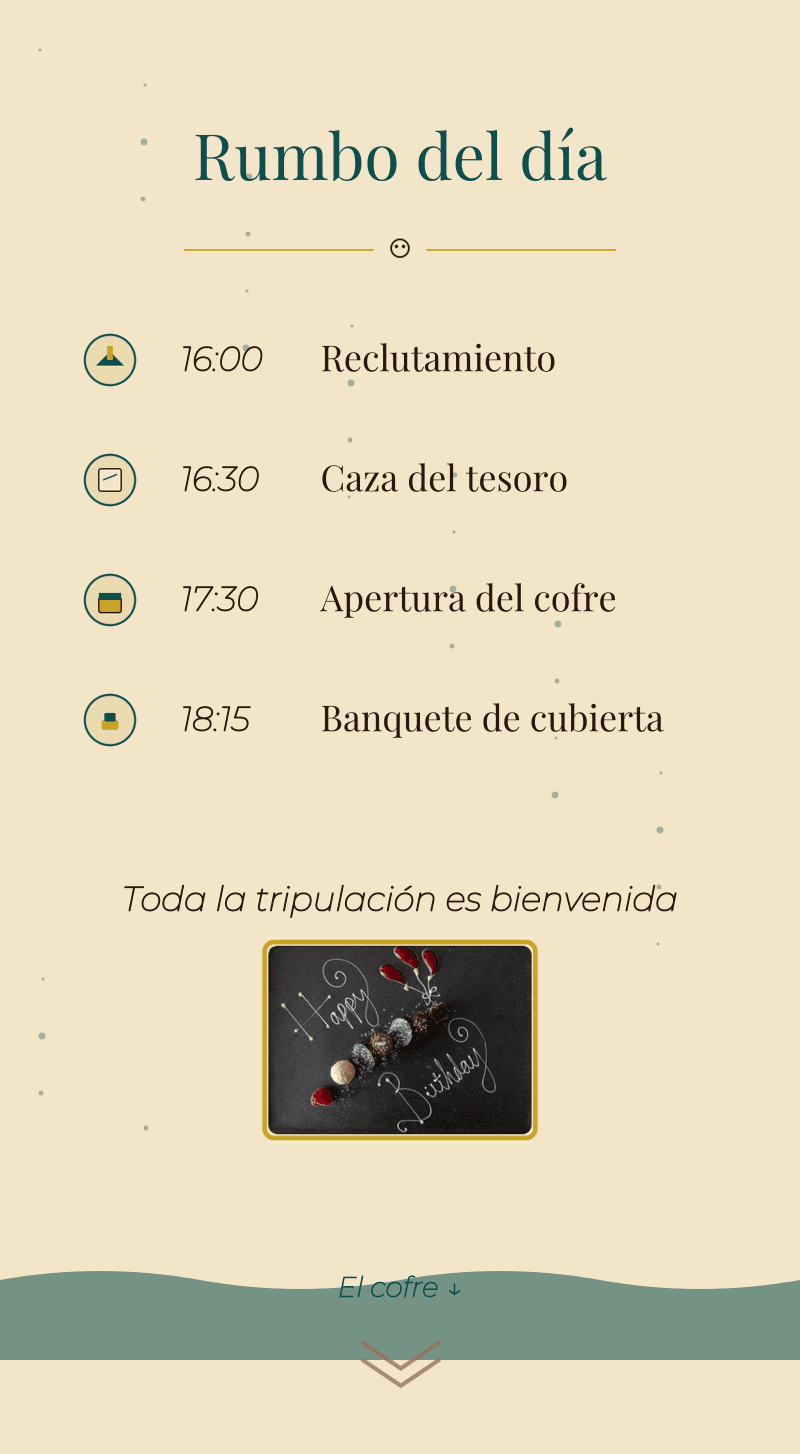 Cumple — Piratas — Rumbo del día