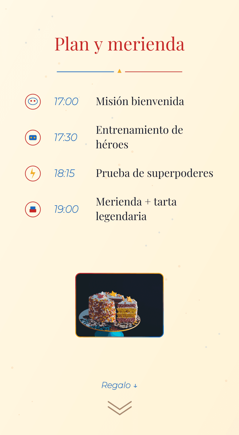 Cumple — Superhéroe — Plan y merienda