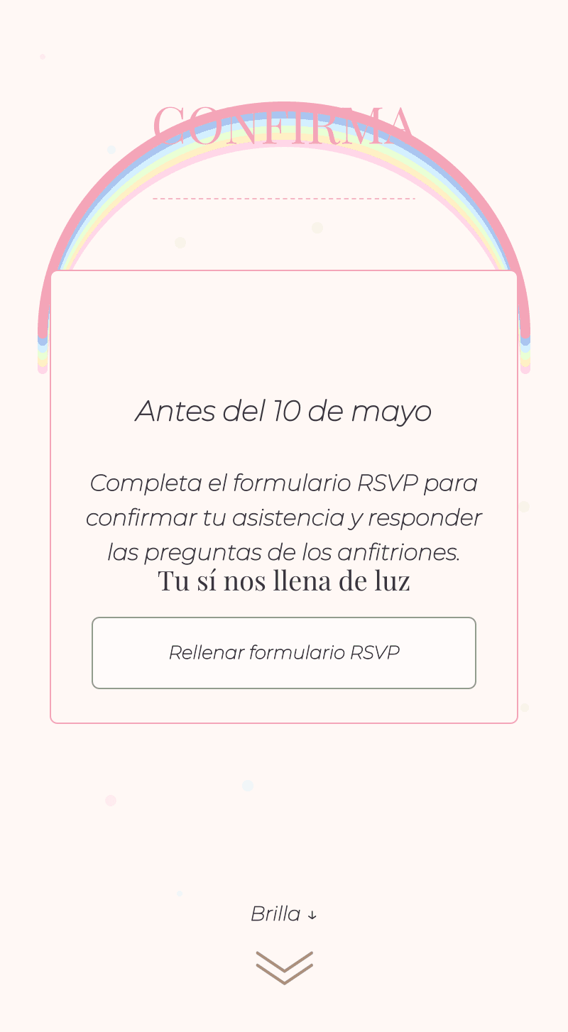 Baby Shower — Arcoíris Pastel — Confirma