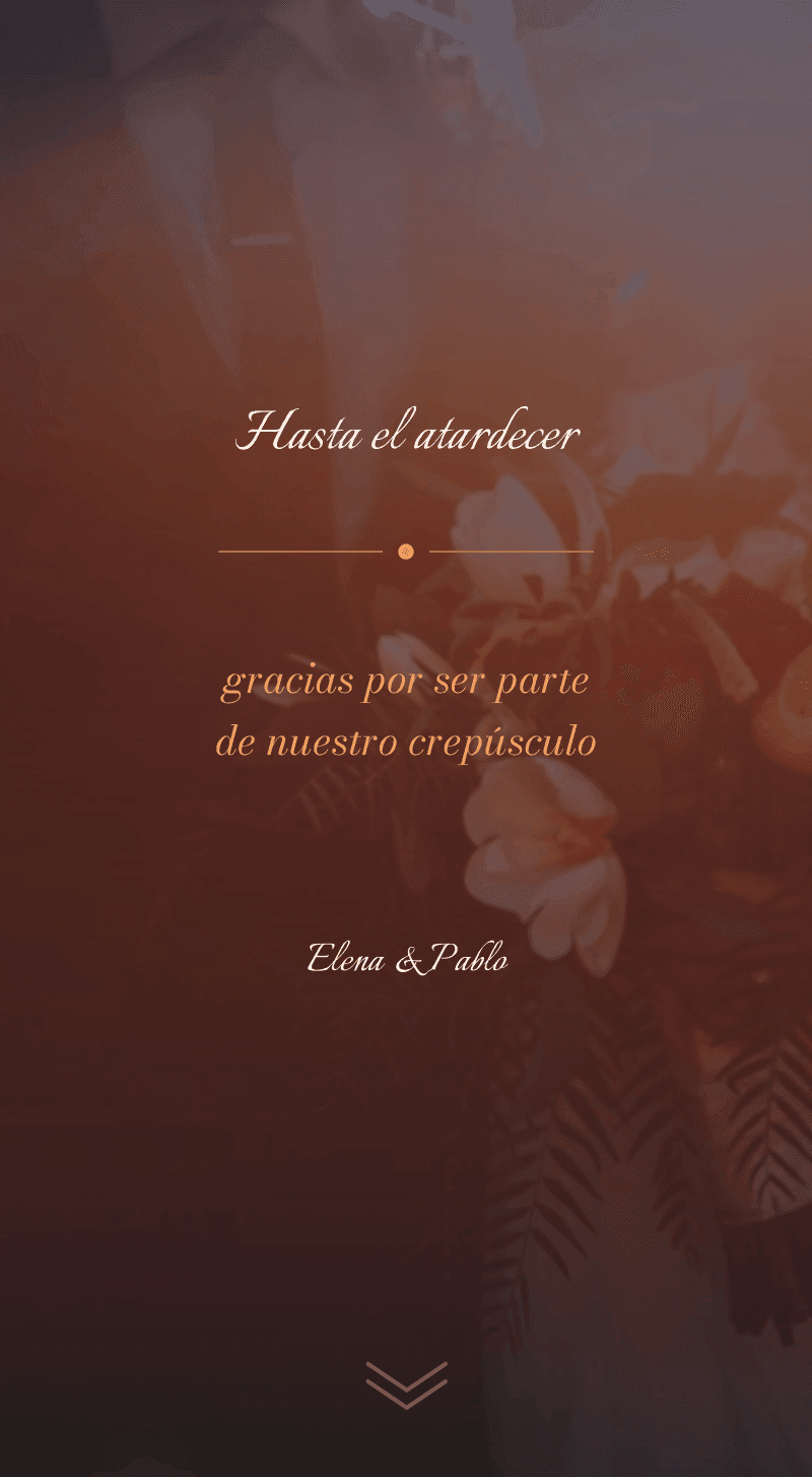 Boda — Atardecer — Hasta el atardecer