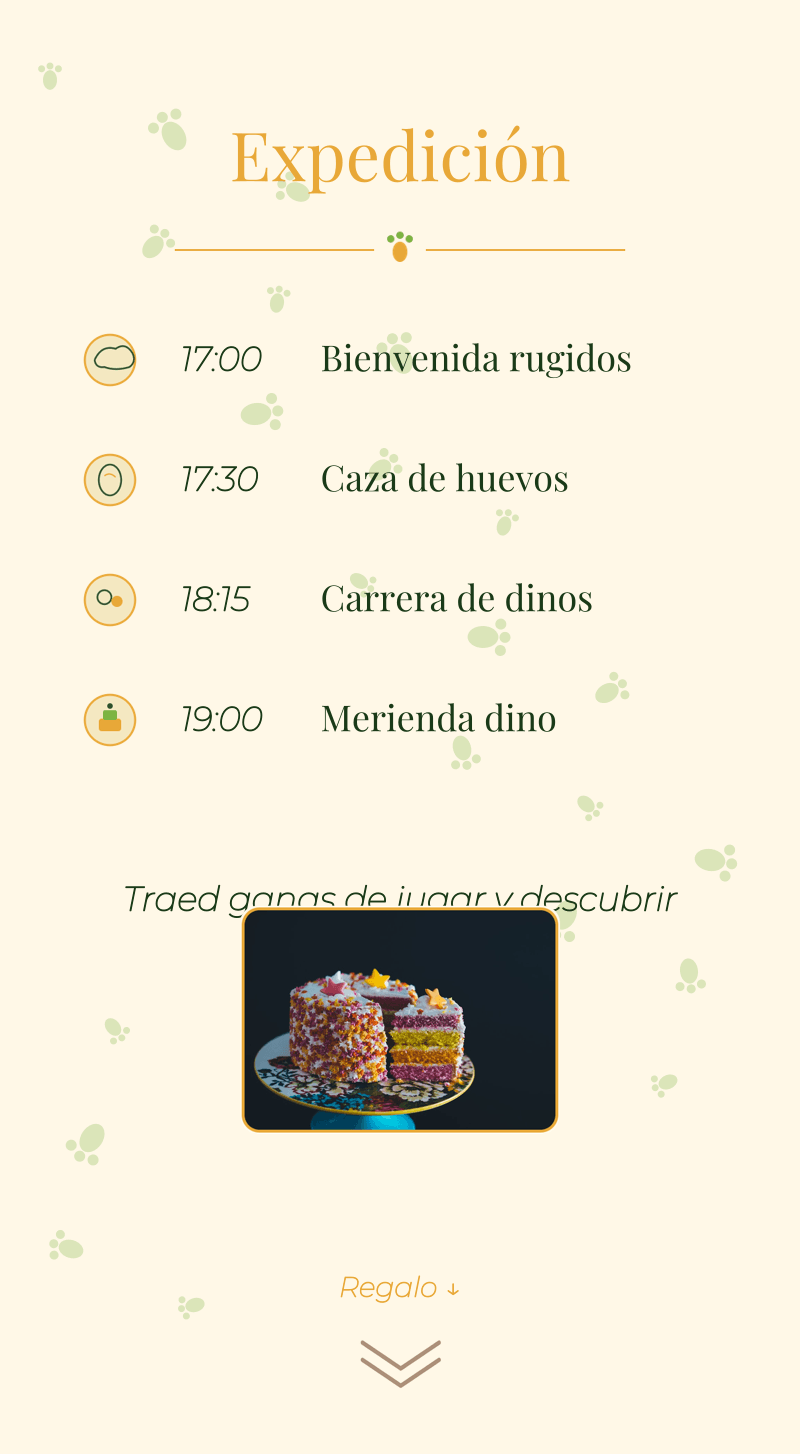 Cumple — Dinosaurio — Plan y merienda