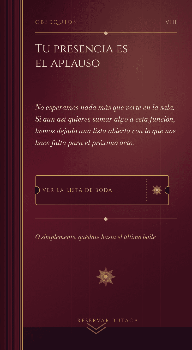 Boda — Ópera de Medianoche — Obsequios