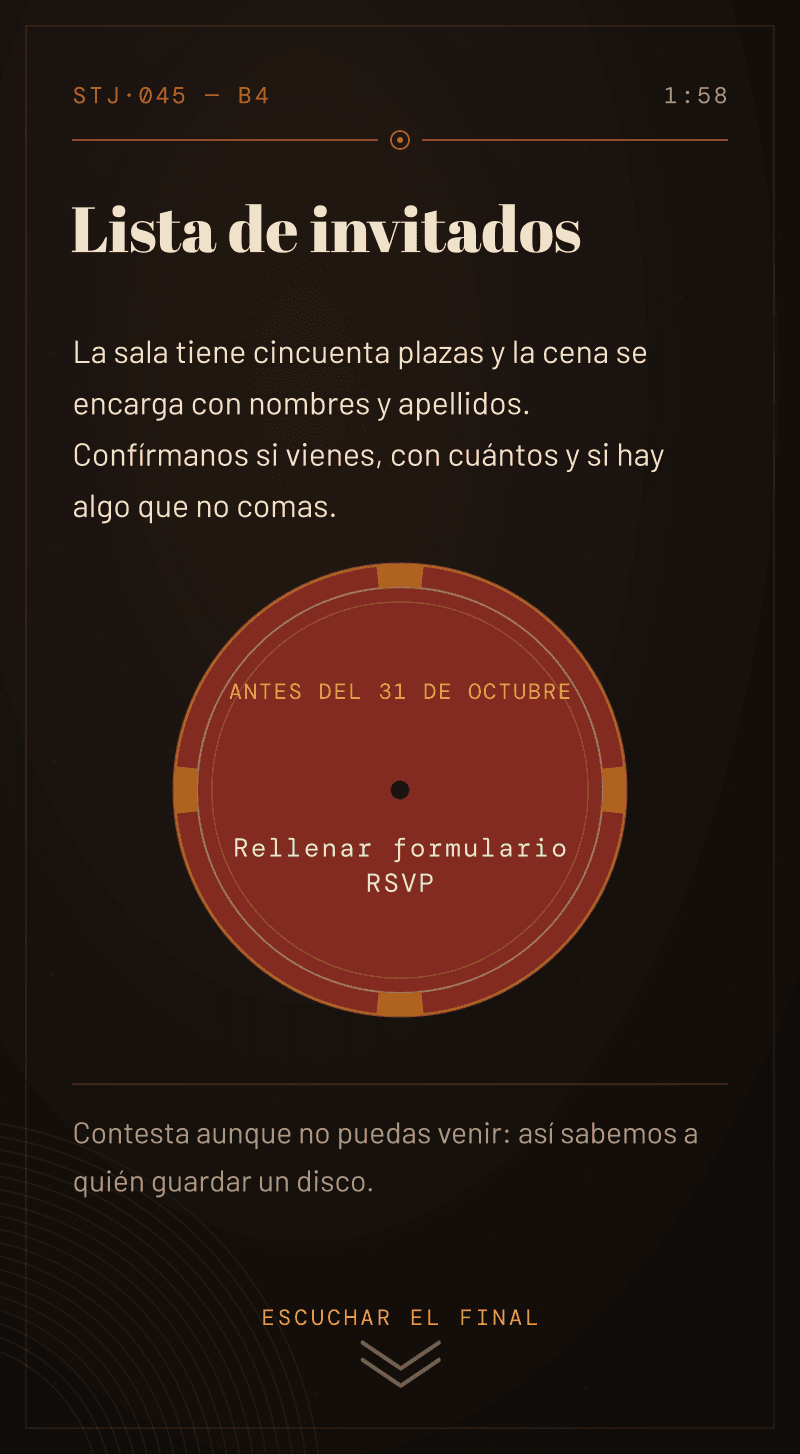 Cumpleaños — Cara B — Lista de invitados
