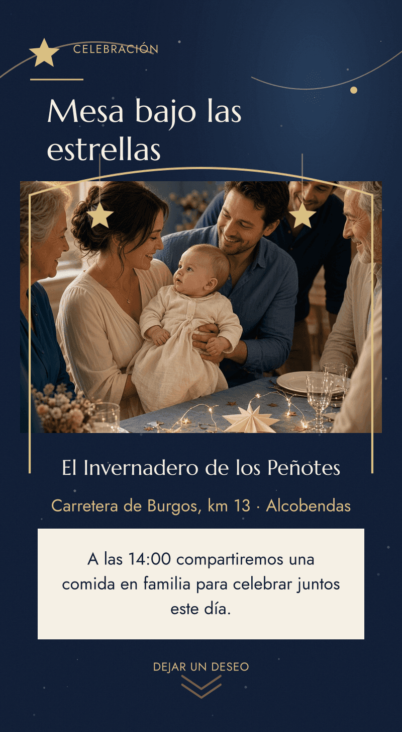 Bautizo — El Cielo de Abril — Mesa bajo las estrellas