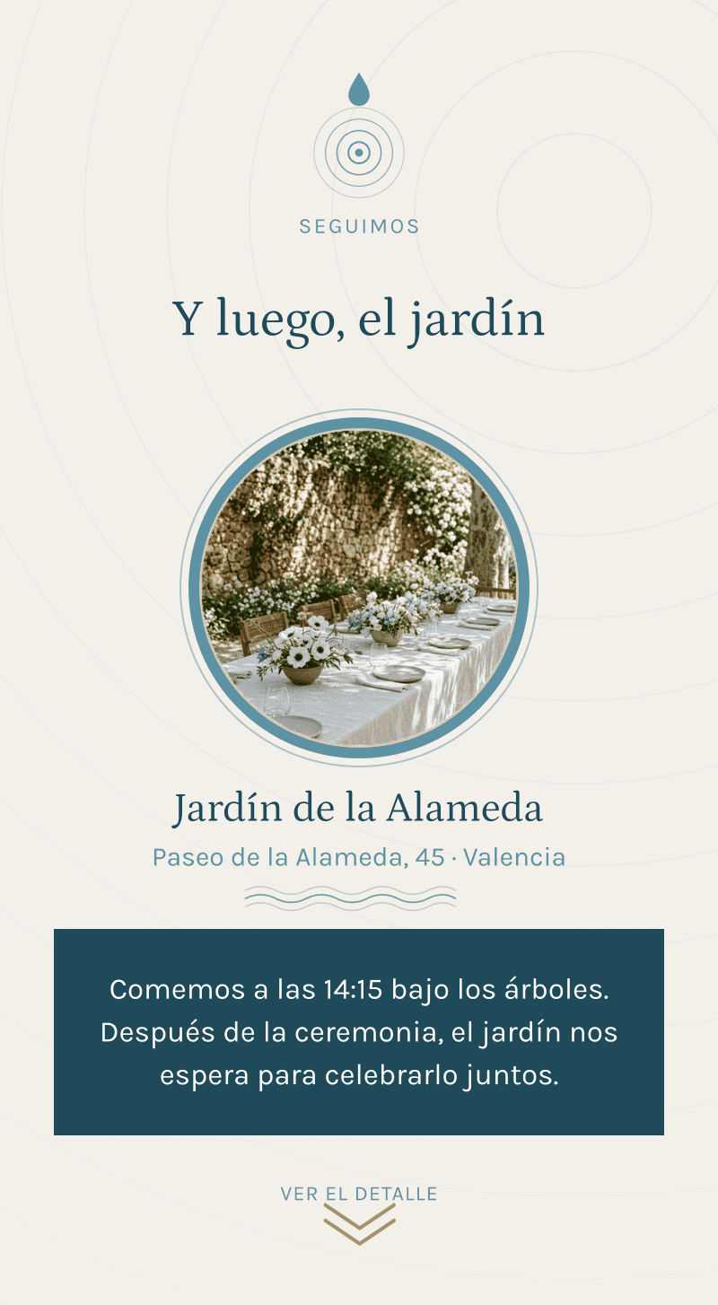 Bautizo — Círculos de Agua — Y luego, el jardín