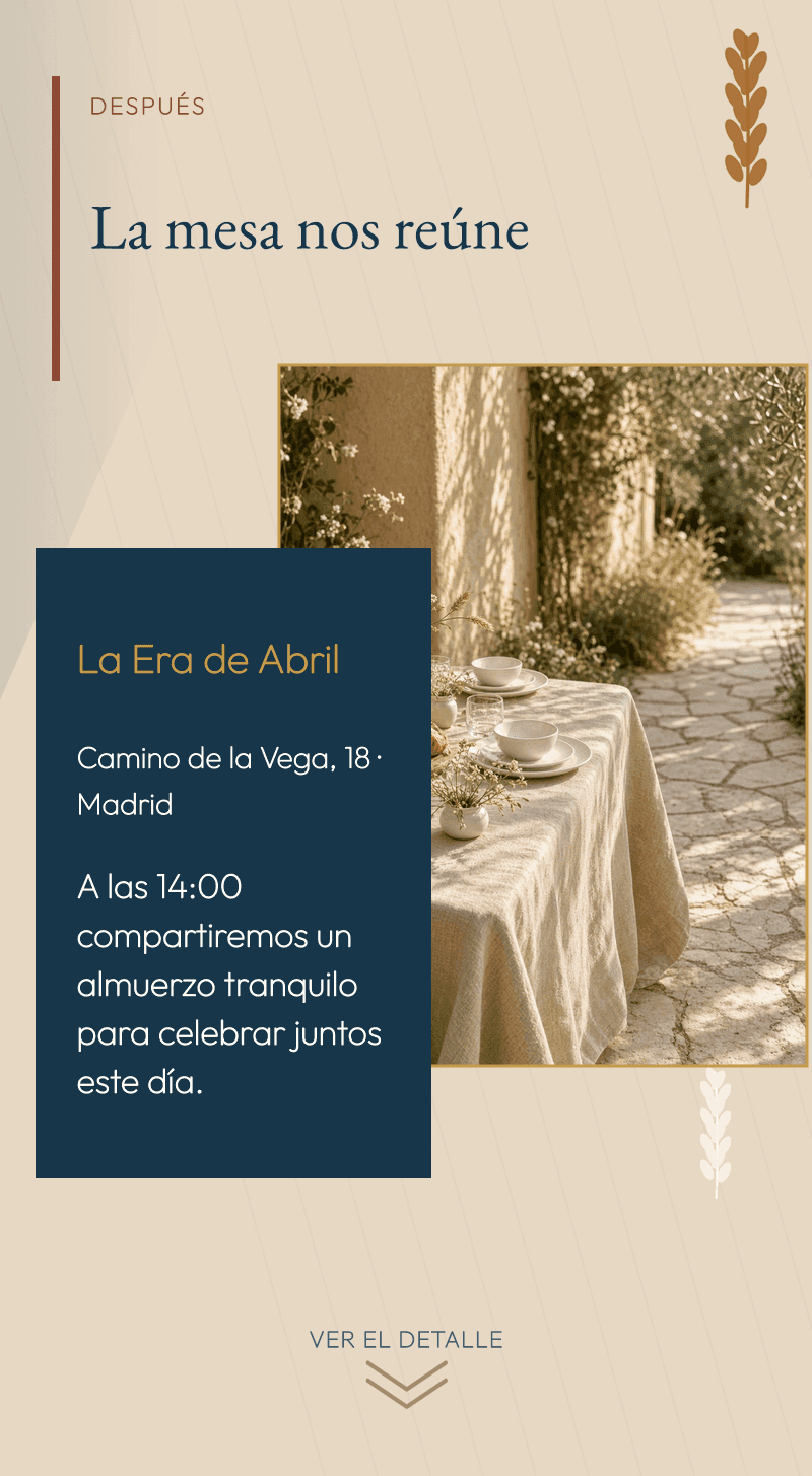 Comunión — Mesa de Trigo — La mesa nos reúne