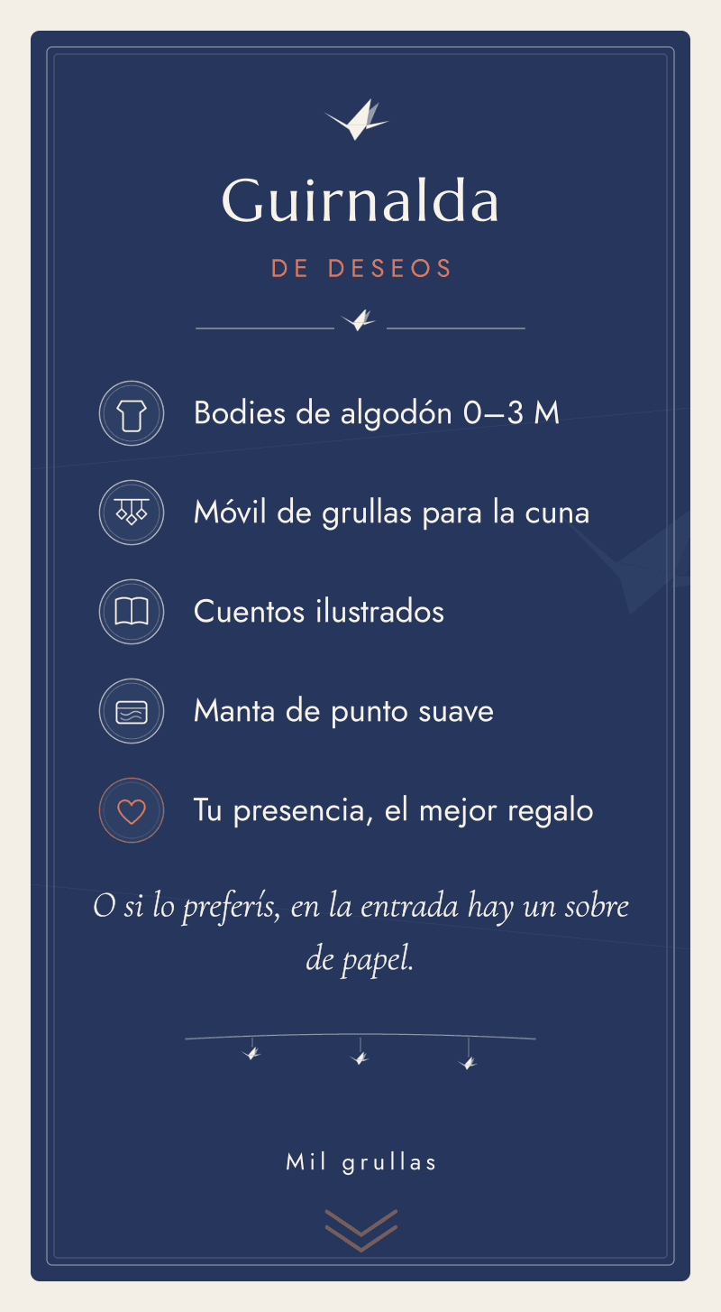 Baby Shower — Grullas de Papel — Guirnalda de deseos