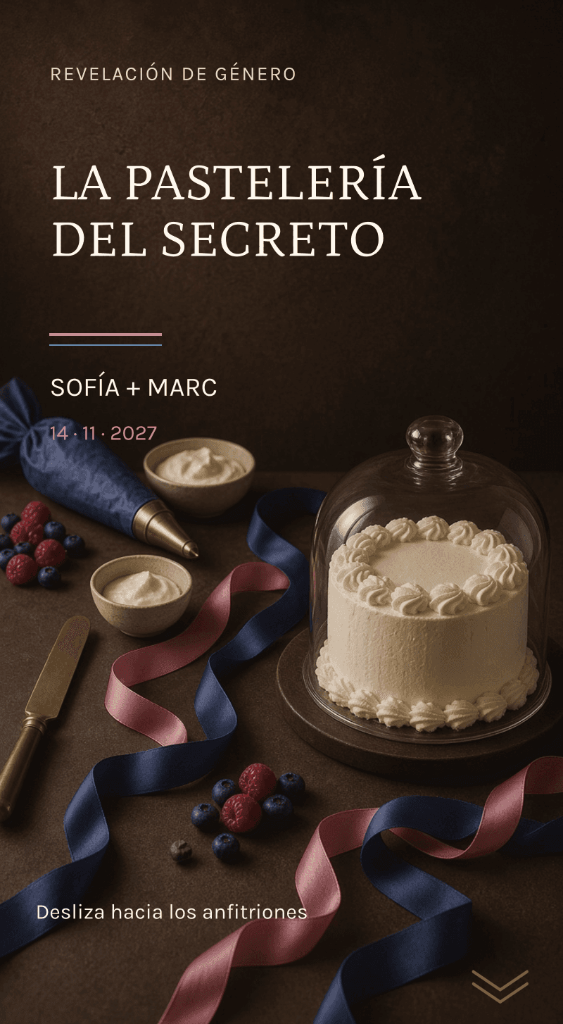 Revelación de género — La pastelería del secreto — Bajo la campana