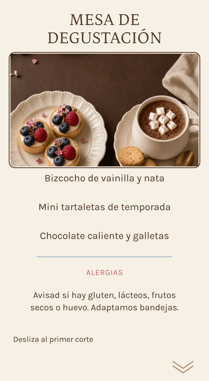 Revelación de género — La pastelería del secreto — Mesa de degustación