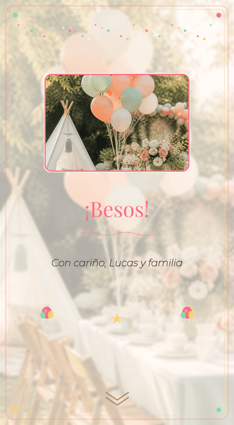 Cumpleaños Infantil — Fiesta de Globos — Besos