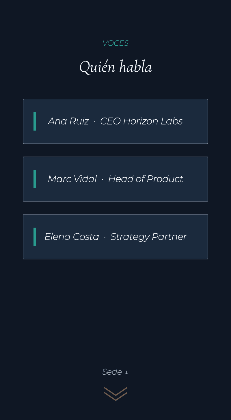 Corporativo — Summit Night — Speakers