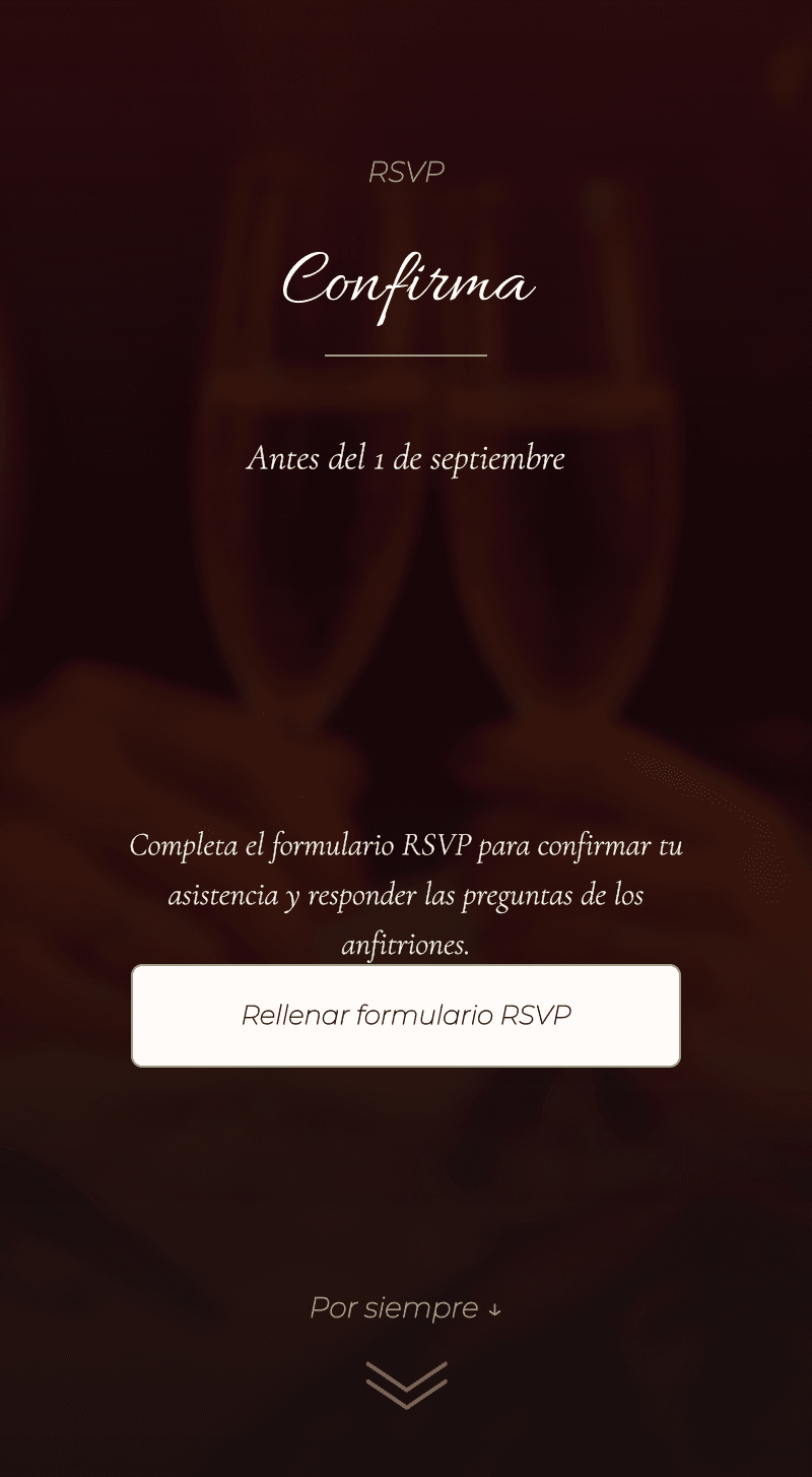 Aniversario — Años de Nosotros — Confirma