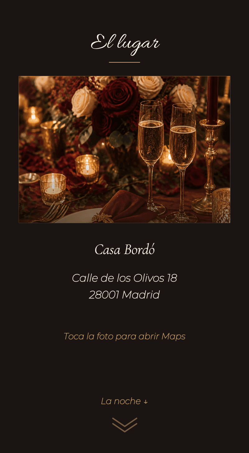 Aniversario — Años de Nosotros — El lugar