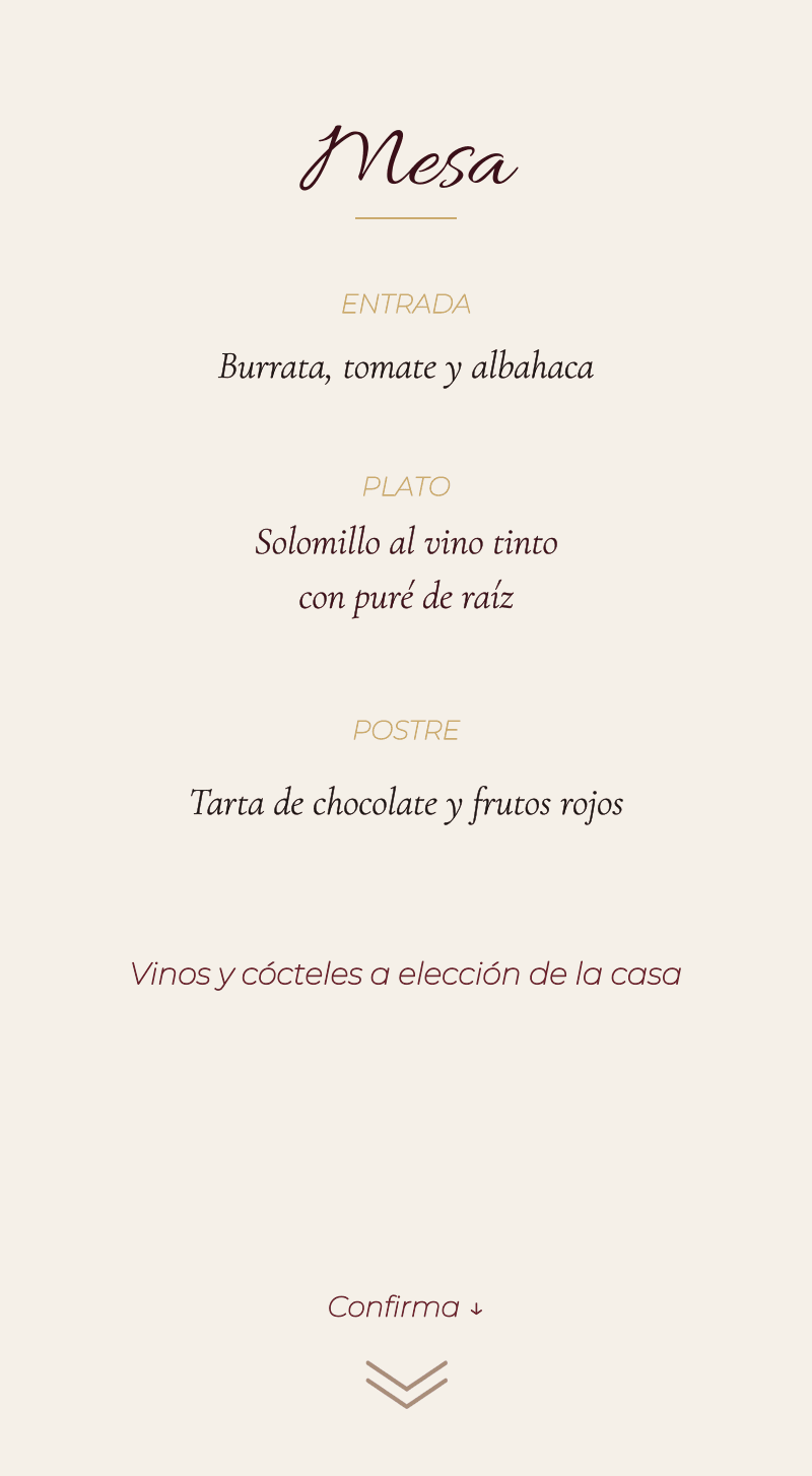 Aniversario — Años de Nosotros — Mesa