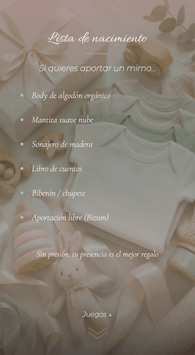 Baby Shower — Nube de Algodón — Lista de nacimiento