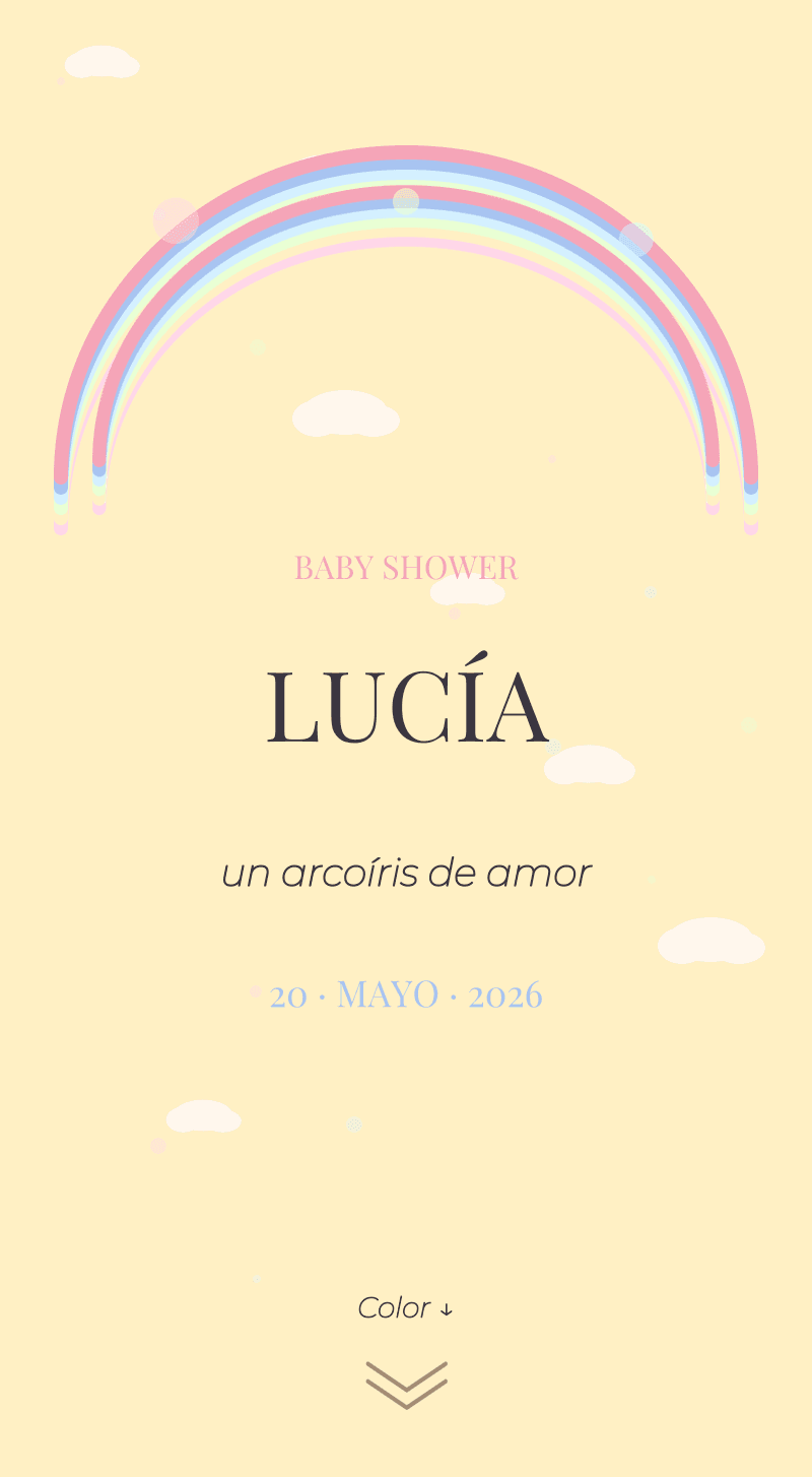 Baby Shower — Arcoíris Pastel